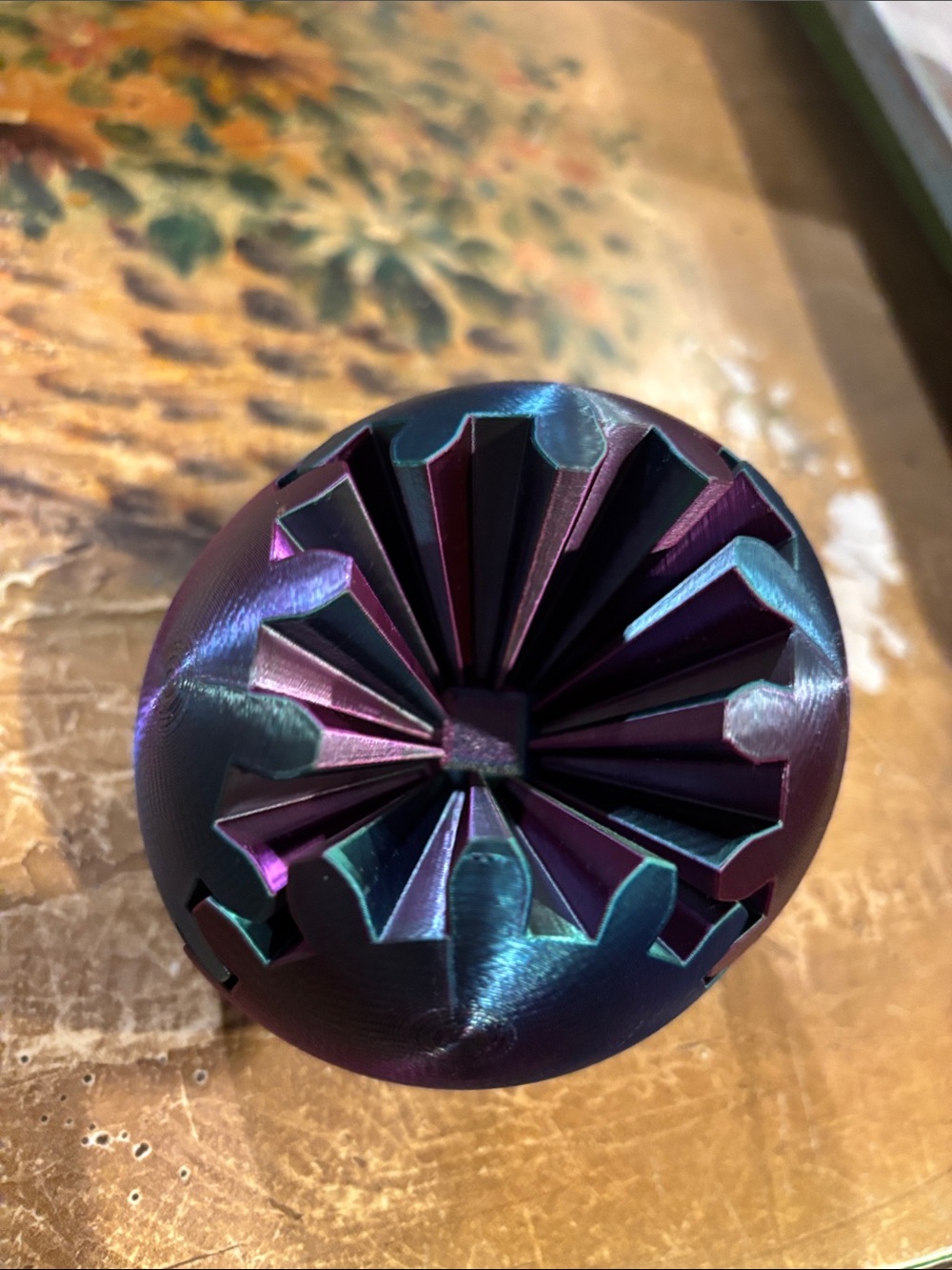 Iridescent Purple Teal Puzzle Sphere Fidget Toy - Brand